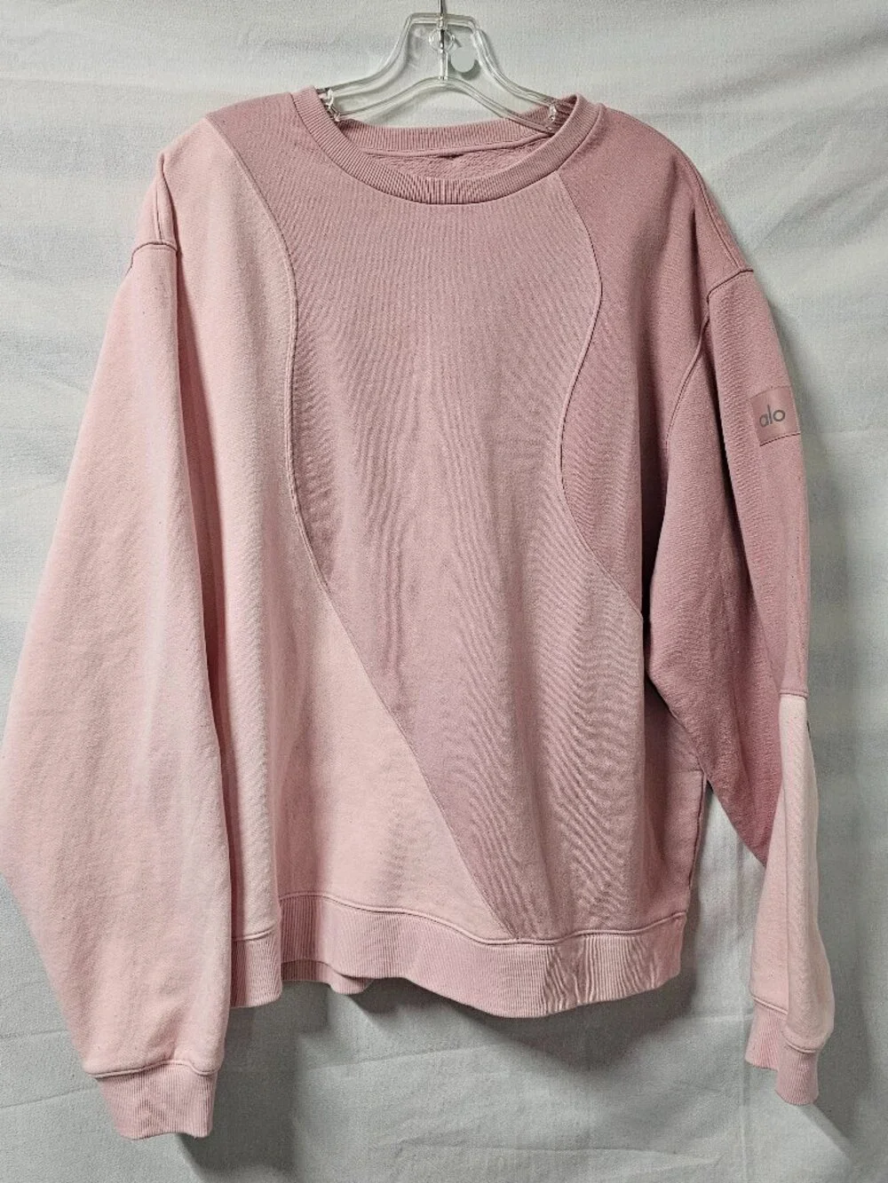 Alo Yoga Make Waves Crew Neck Women Size XL Sunset Pink Tonal